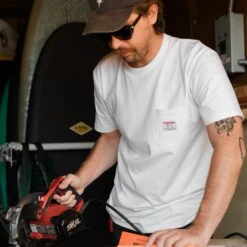 Workwear Pocket Tee | White -Almond Surfboards Store Almond surfwear 2 2copy