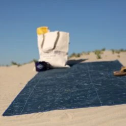 Almond X Slowtide Quick-Dry Towel | Chart -Almond Surfboards Store chart towel nvy