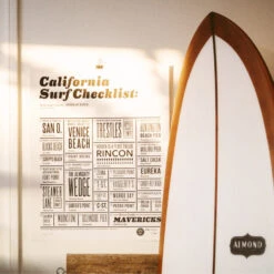 California Surf Check <br />16" X 20" Poster -Almond Surfboards Store surf checklist