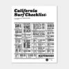 California Surf Check <br />16" X 20" Poster -Almond Surfboards Store surf checklist poster